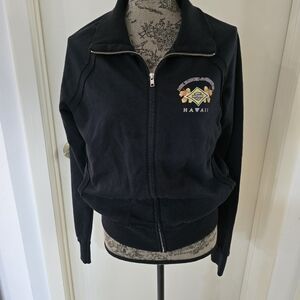 Harley Davidson Hawaii Black Zip-Up Sweatshirt XL (see measurements)